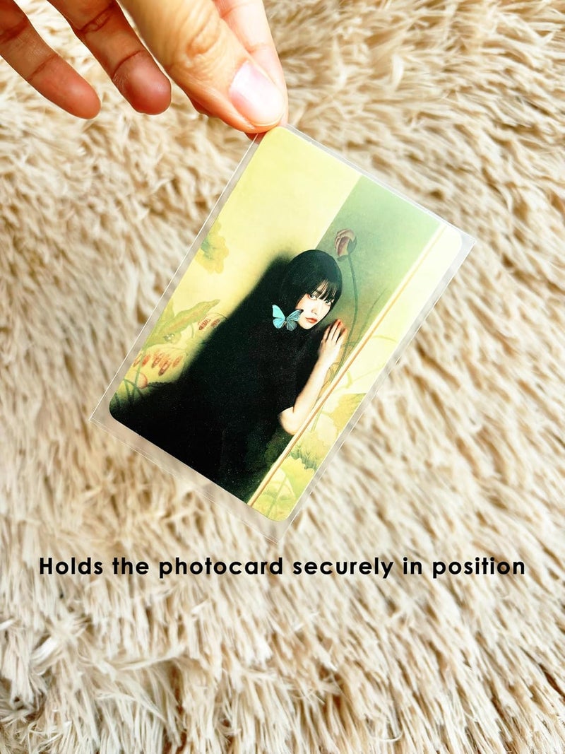 baskiss 100 Packs Photocard Sleeves, 59 x 90 mm Ultra Thickness 200 Microns CPP Clear Sleeve Idol Card Protector Holder Trading Shield Cover for 3 inch Polaroid Kpop Album Photo (Unsealable) - Image 5
